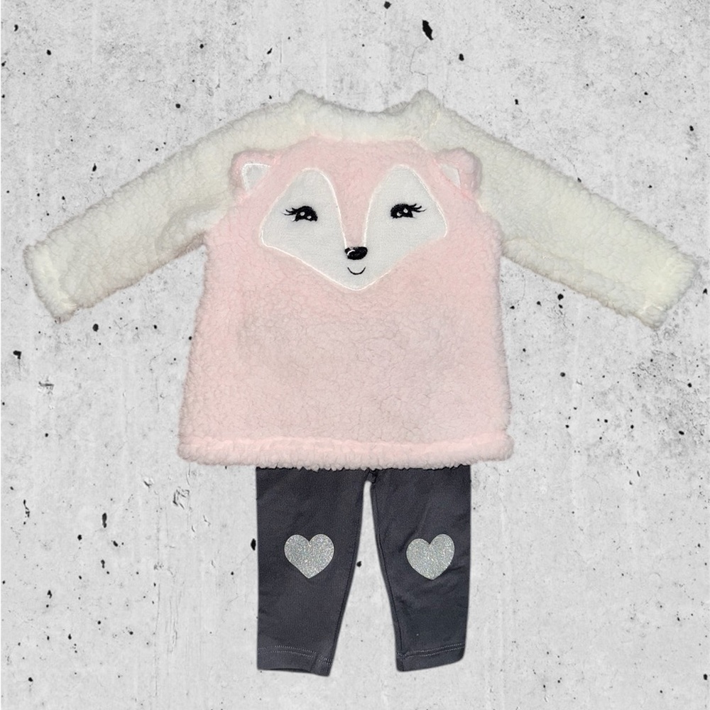 PINK FOX BABY FLEECE SET